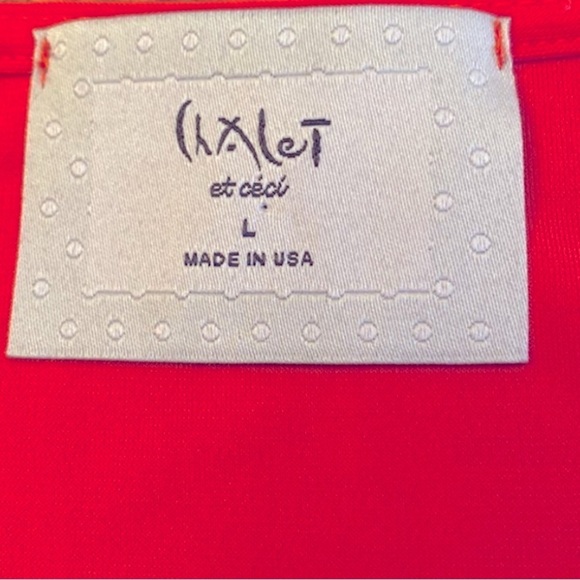 Chalet et cici Asymmetrical Lagenlook Tunic Top Red Large - Picture 6 of 8